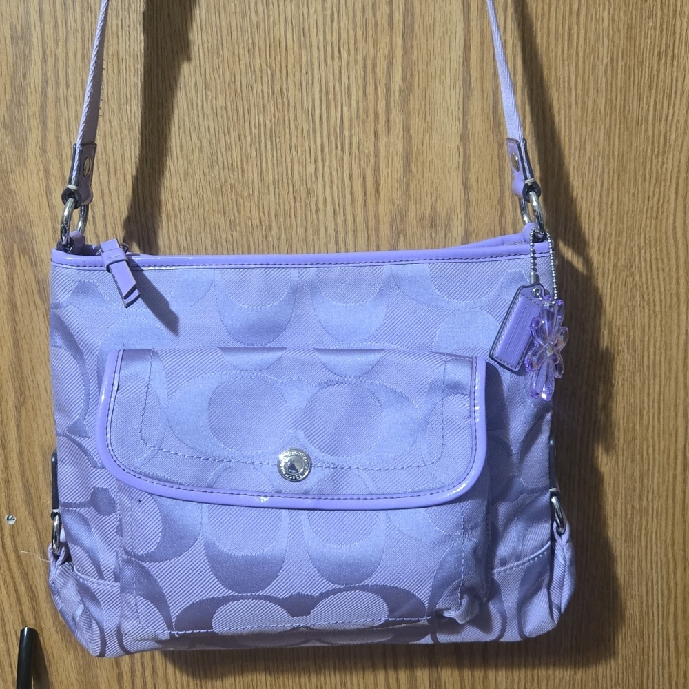 Coach Lavender Signature Jacquard Crossbody Bag - Picture 10 of 12